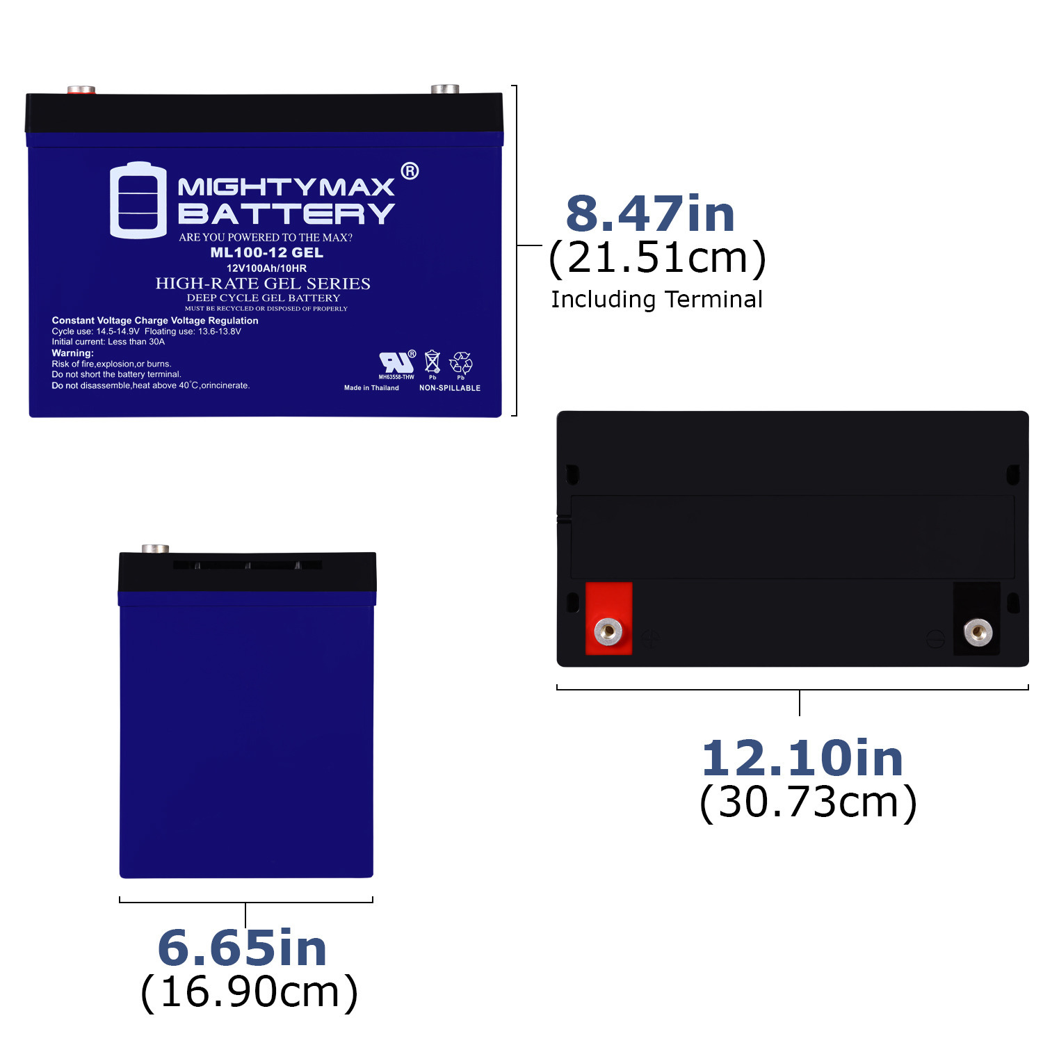 thumbnail image 2 of 12V 100Ah SLA AGM Battery Replacement For SC351 Scrubber 2 of 12
