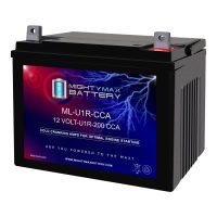 ML-U1R-CCA -12 Volt, 200 CCA, Nut and Bolt (NB) Terminal, Rechargeable SLA AGM Battery