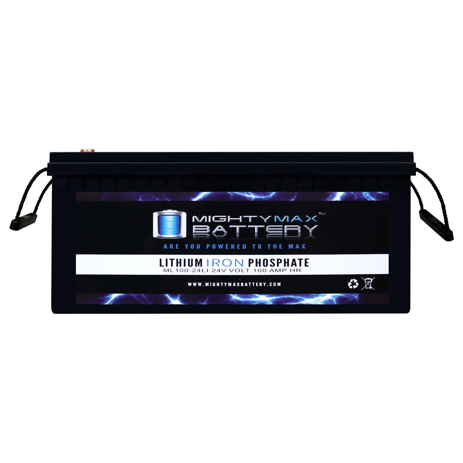 Mighty Max Battery ML100-24LI 24V 100Ah Lithium Iron Phosphate (LiFePO4) Rechargeable and Maintenance Free Battery Mighty Max Battery ML100-24LI 24V 100Ah Lithium Iron Phosphate (LiFePO4) Rechargeable and Maintenance Free Battery