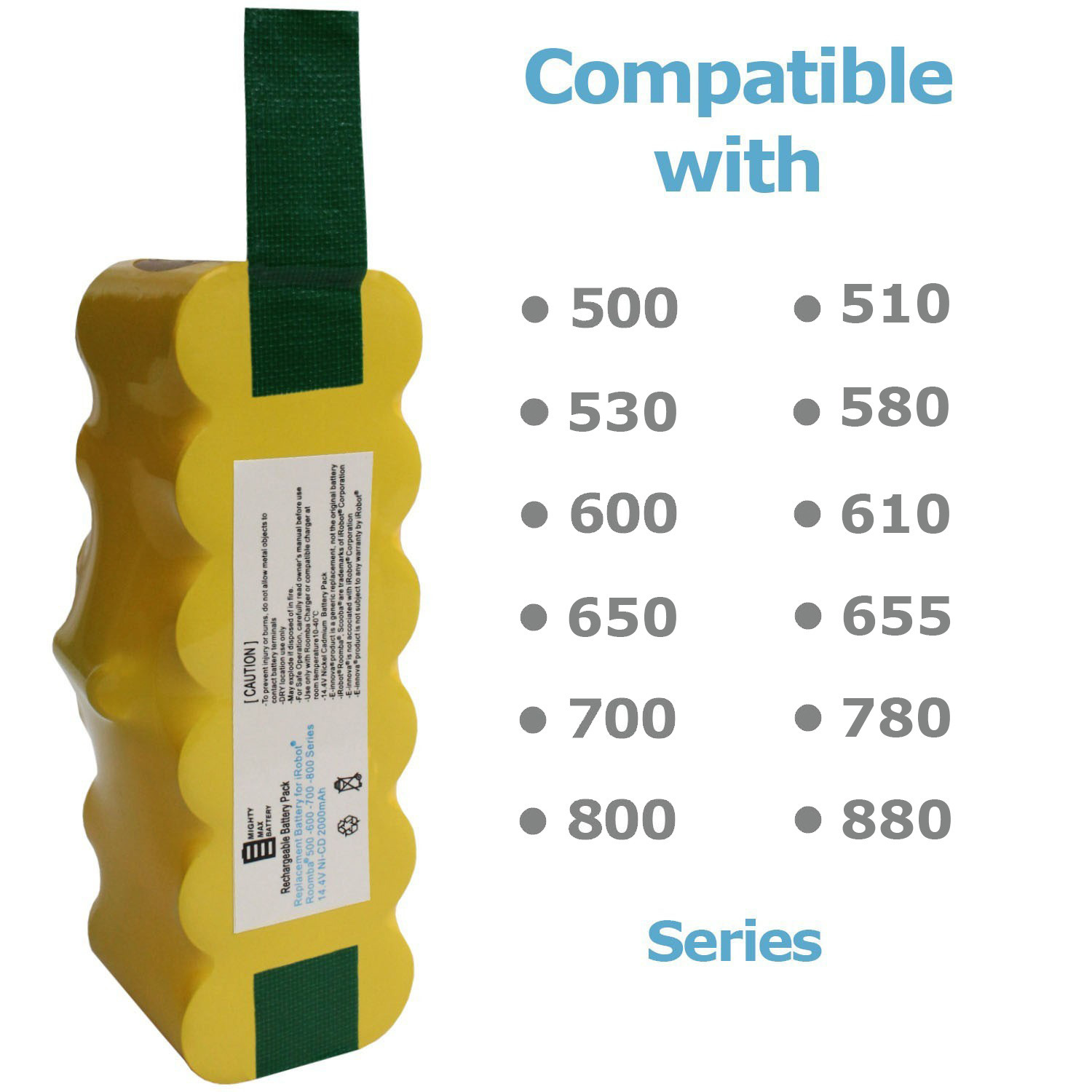 14.4v NICD 2000MAH Replacement Battery for Roomba 500 Series 14.4v NICD 2000MAH Replacement Battery for Roomba 500 Series