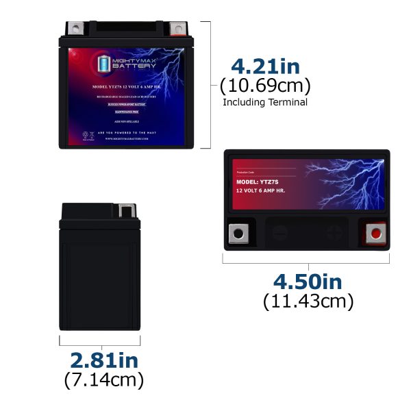 Mighty Max YTZ7S Battery – 12V 6Ah AGM SLA, 130 CCA For Motorcycles, ATVs, & Power Sports 3 thumbnail image