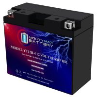 YT12B-4 -12 Volt 10 AH, 125 CCA, Rechargeable Maintenance Free SLA AGM Motorcycle Battery