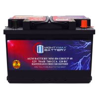 MM-H6 Start and Stop Car BCI Group Size 48 12V 70 AH, 120RC, 760 CCA Rechargeable AGM Car Battery
