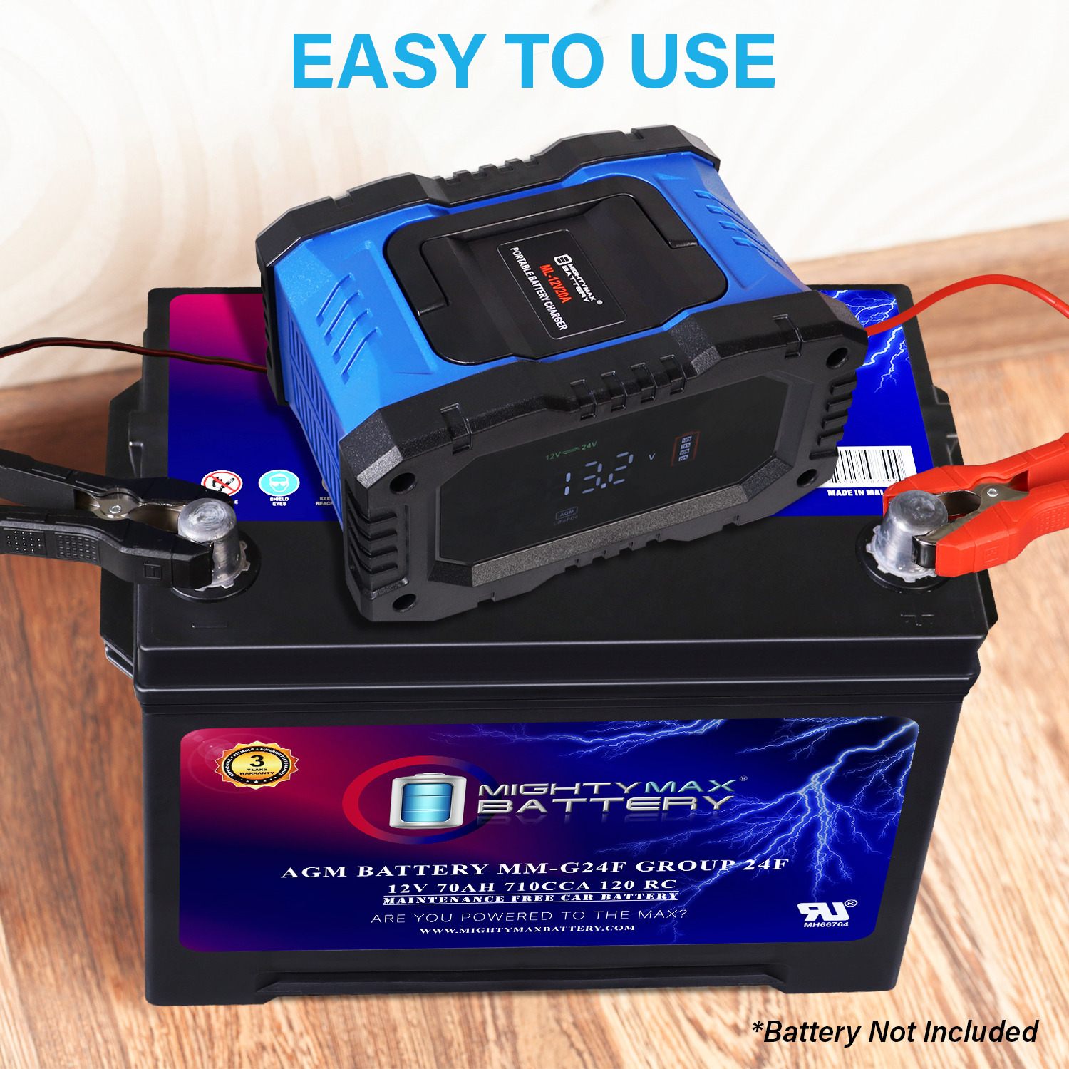 12V/24V 20Amp Smart Automatic Charger & Maintainer with Restoration, Desulfator, and Winter Mode for Car, RV, Boat, ATV, Truck, Motorcycle – Lithium, AGM, SLA, Gel, Wet, Deep Cycle 12V 20A Smart Battery Charger and Maintainer with Repair Mode, Compatible with LiFePO4, SLA, GEL, AGM, and Deep Cycle Batteries