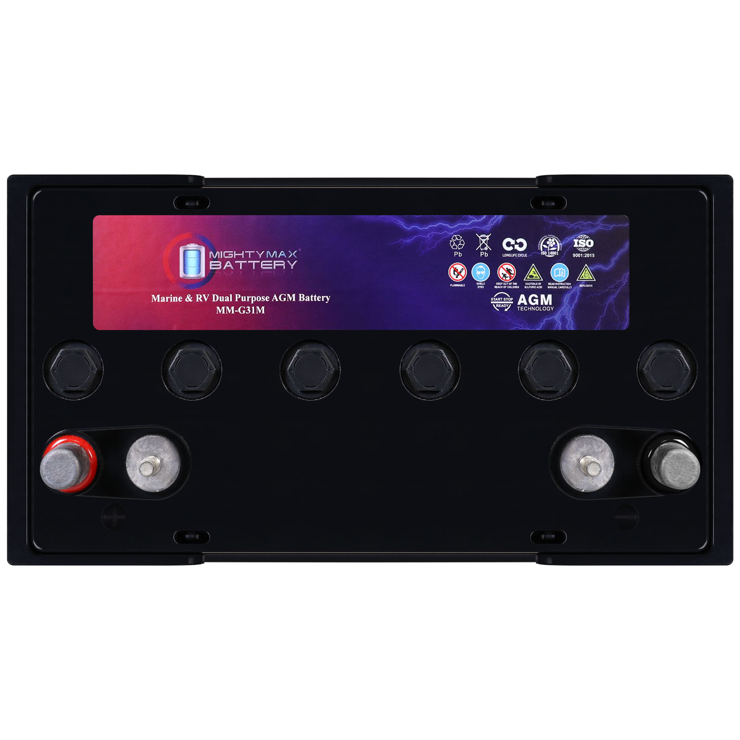 MM-G31M, 12V 110Ah, Group Size 31M Deep-Cycle Marine AGM, Dual-Purpose Starting & Deep Discharge, 825 CCA, 1000 MCA, 240 RC, Spill-Proof Maintenance-Free Battery MM-G31M, 12V 110Ah, Group Size 31M Deep-Cycle Marine AGM, Dual-Purpose Starting & Deep Discharge, 825 CCA, 1000 MCA, 240 RC, Spill-Proof Maintenance-Free Battery