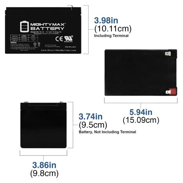 miya 12V 15AH F2 Replacement Battery for Razor MX500 - MightyMaxBattery