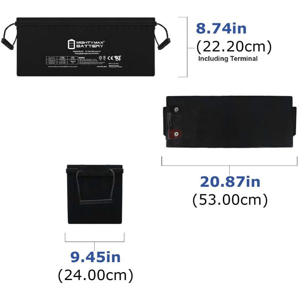12V 200Ah 4D SLA Replacement Battery Compatible with 7266 ...