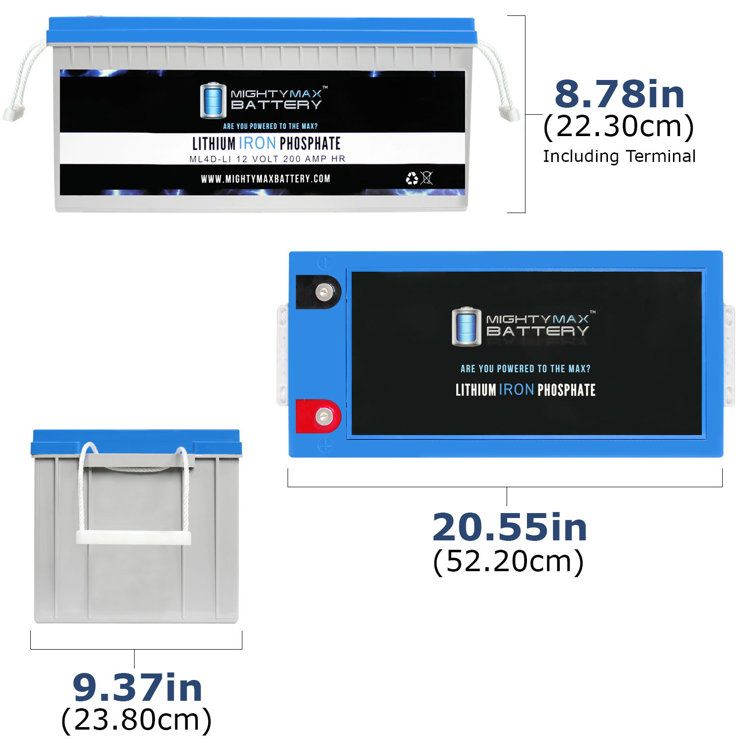 Mighty Max Battery ML200-12LI – 12 Volt 200 AH Deep Cycle Lithium Iron Phosphate (LiFePO4) Rechargeable and Maintenance Free Battery Mighty Max Battery ML200-12LI - 12 Volt 200 AH Deep Cycle Lithium Iron Phosphate (LiFePO4) Rechargeable and Maintenance Free Battery