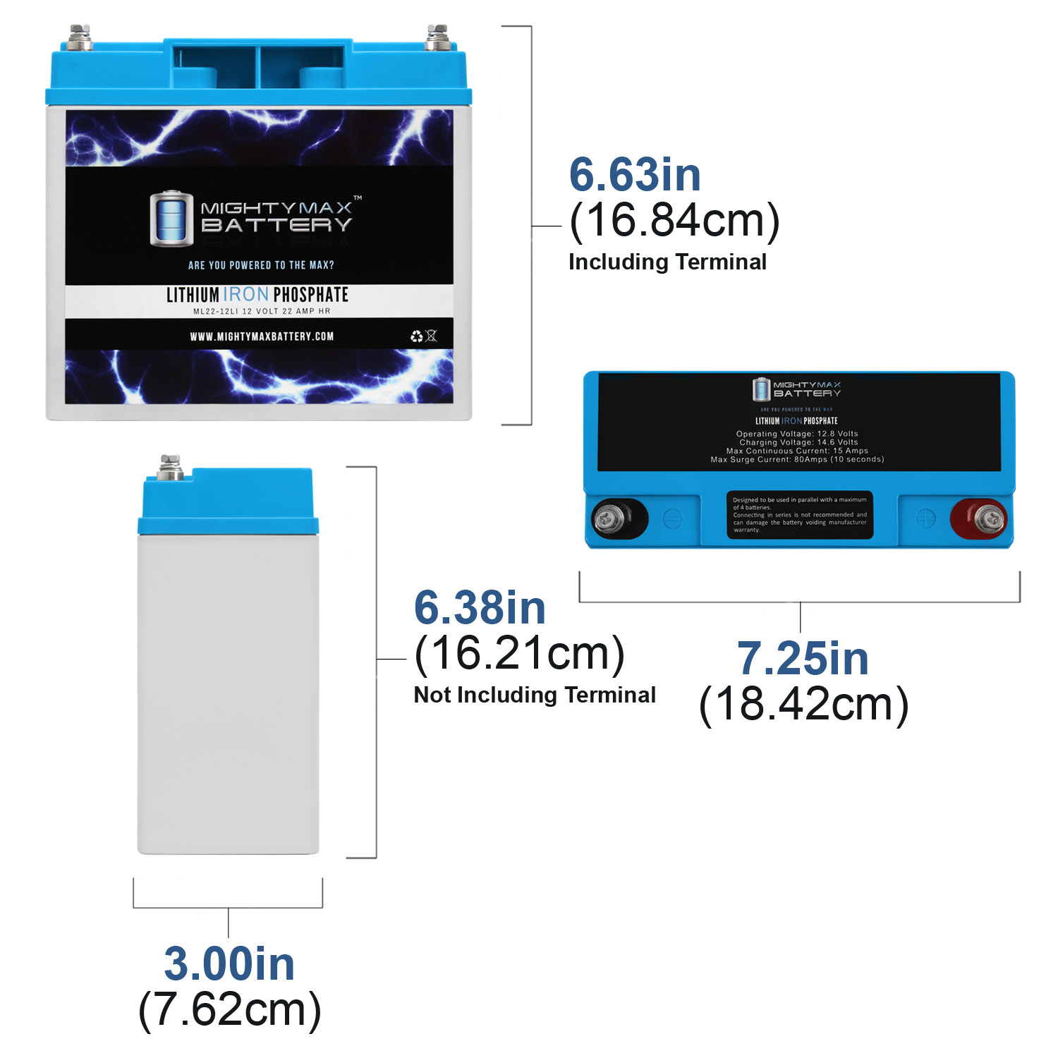 Mighty Max Battery ML22-12LI – 12 Volt 22 AH Deep Cycle Lithium Iron Phosphate (LiFePO4) Rechargeable and Maintenance Free Battery Mighty Max Battery ML22-12LI - 12 Volt 22 AH Deep Cycle Lithium Iron Phosphate (LiFePO4) Rechargeable and Maintenance Free Battery