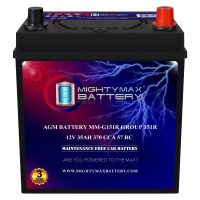 MM-G151R Start and Stop Car BCI Group Size 151R 12V 35Ah, 57RC, 370 CCA Rechargeable AGM Car Battery MM-G151R Start and Stop Car BCI Group Size 151R 12V 35Ah, 57RC, 370 CCA Rechargeable AGM Car Battery