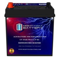 MM-NS40 Start and Stop Car BCI Group Size NS40 12V 35Ah, 57RC, 370 CCA Rechargeable AGM Car Battery MM-NS40 Start and Stop Car BCI Group Size NS40 12V 35Ah, 57RC, 370 CCA Rechargeable AGM Car Battery