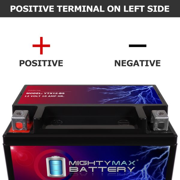 YTX12-BS 12V 10AH Battery Replacement for Kawasaki ZX9R 1994-1997