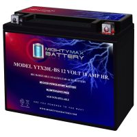 YTX20L-BS - 12 Volt 18 AH, 270 CCA, Rechargeable Maintenance Free SLA AGM Motorcycle Battery