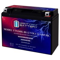 YTX24HL-BS -12 Volt 21 AH, 350 CCA, Rechargeable Maintenance Free SLA AGM High Rate Series Motorcycle Battery YTX24HL-BS -12 Volt 21 AH, 350 CCA, Rechargeable Maintenance Free SLA AGM High Rate Series Motorcycle Battery