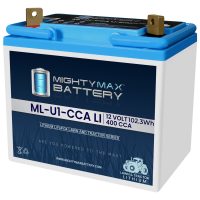 ML-U1-CCALI U1 Lithium Battery for Lawn Mower & Tractor, 12V 400 CCA LiFePO4 with Reliable Starting Power for Riding Mowers, Fast Charging & Long Life