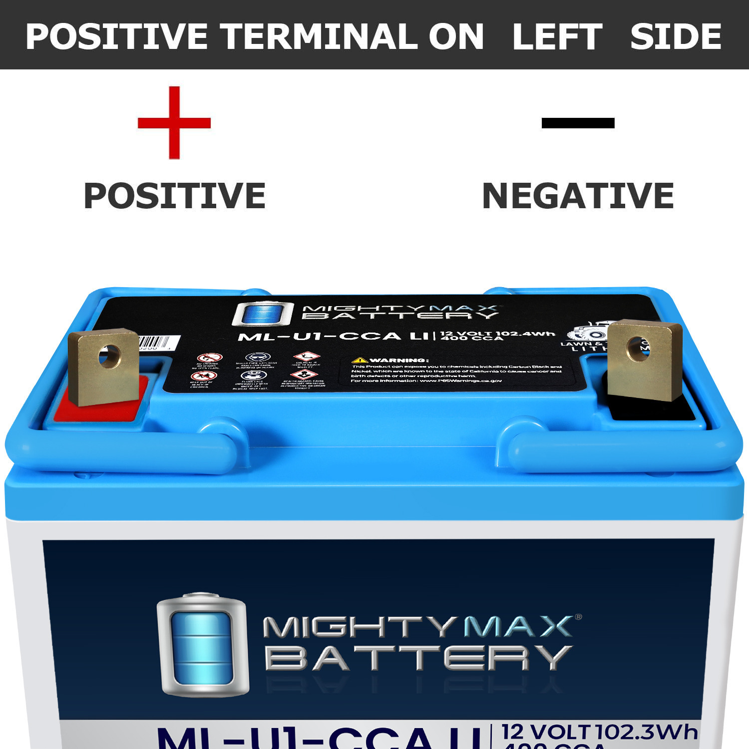 ML-U1-CCALI U1 Lithium Battery for Lawn Mower & Tractor, 12V 400 CCA LiFePO4 with Reliable Starting Power for Riding Mowers, Fast Charging & Long Life ML-U1-CCALI U1 Lithium Battery for Lawn Mower & Tractor, 12V 400 CCA LiFePO4 with Reliable Starting Power for Riding Mowers, Fast Charging & Long Life