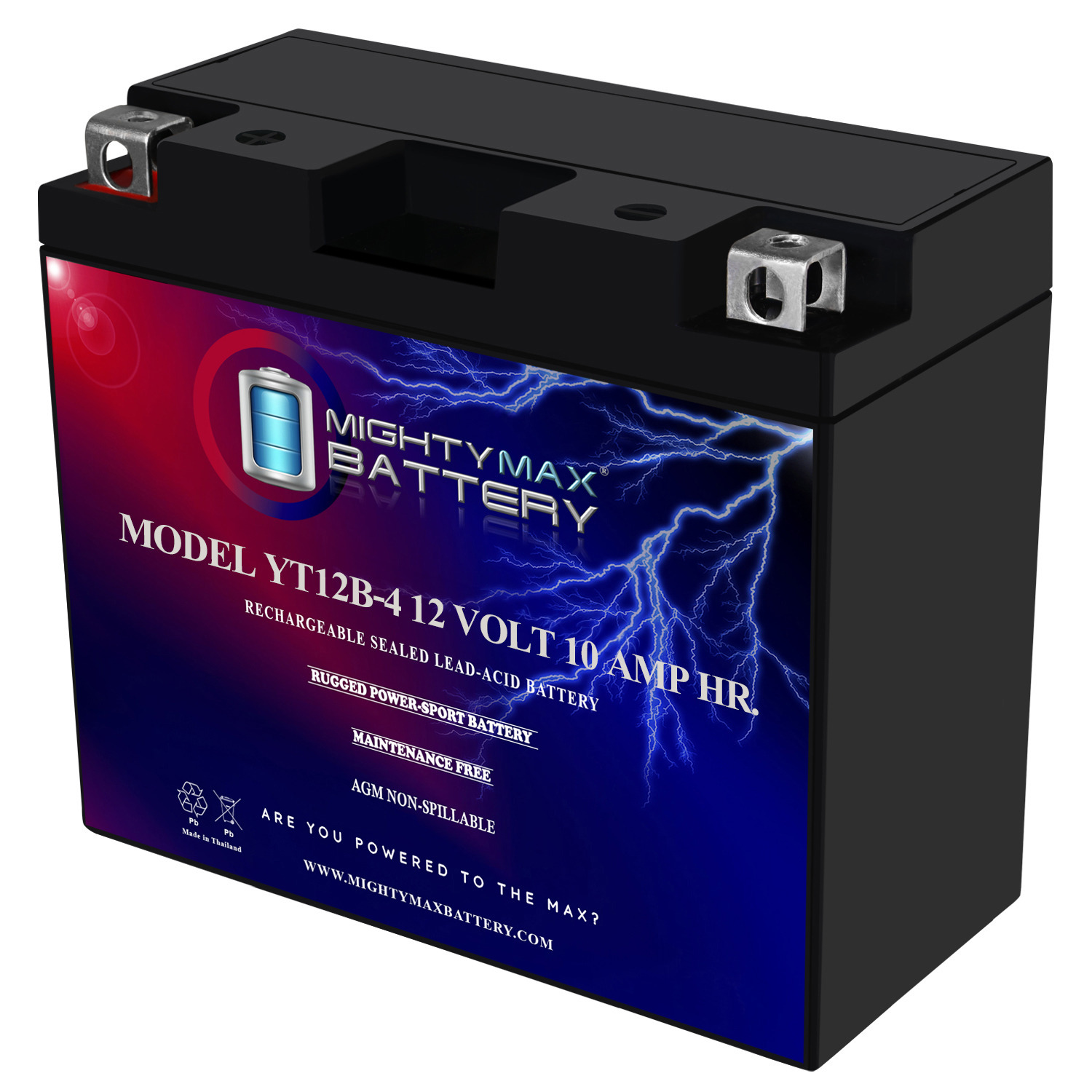 YT12B-4 12V 10Ah SLA Replacement Battery Compatible with Yamaha GS GT12B-4 YT12B-4 -12 Volt 10 AH, 125 CCA, Rechargeable Maintenance Free SLA AGM Motorcycle Battery