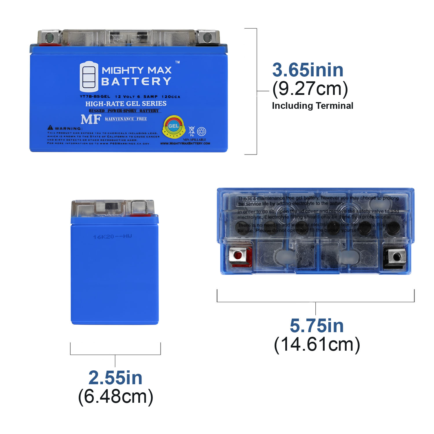 YT7B-BS GEL -12 Volt 6.5 AH, GEL Type, 110 CCA, Rechargeable Maintenance Free SLA AGM Motorcycle Battery YT7B-BS GEL -12 Volt 6.5 AH, GEL Type, 110 CCA, Rechargeable Maintenance Free SLA AGM Motorcycle Battery