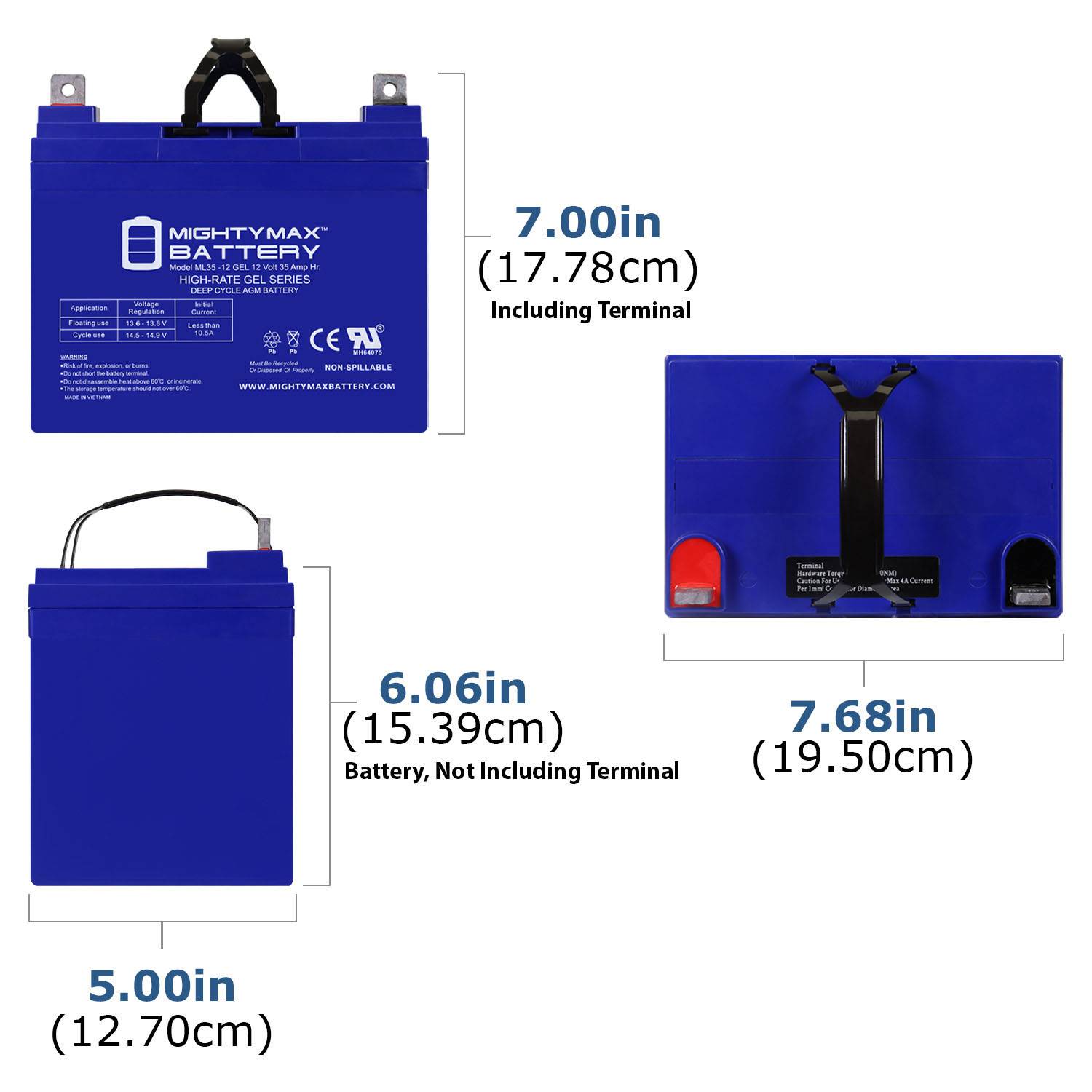 ML35-12 GEL – 12 Volt 35 AH, GEL Type, Nut and Bolt (NB) Terminal, Rechargeable AGM Battery ML35-12 GEL - 12 Volt 35 AH, GEL Type, Nut and Bolt (NB) Terminal, Rechargeable AGM Battery