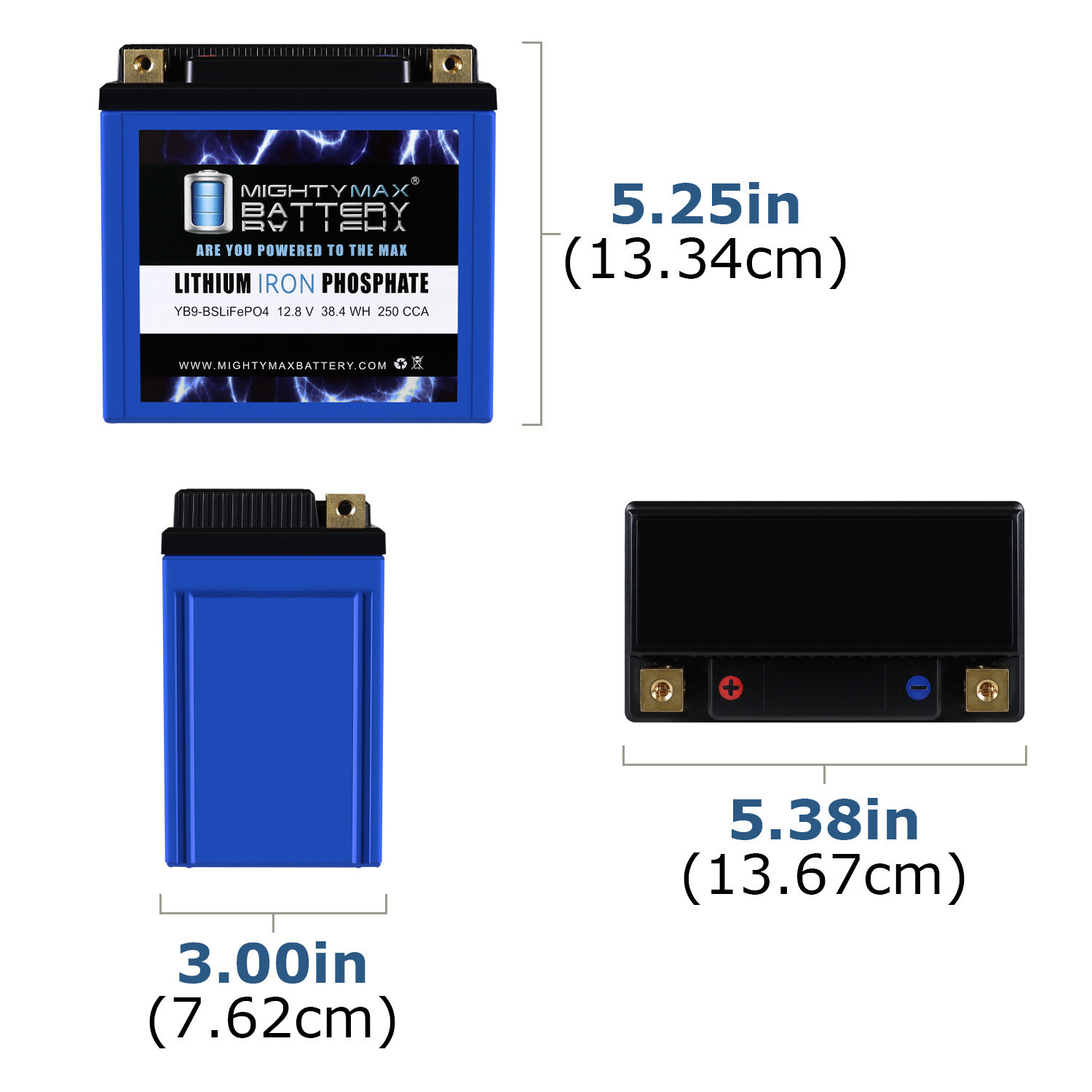 YB9-BS LiFePO4 – 12 Volt 9 AH, 250 CCA, Lithium Iron Phosphate (LiFePO4) Battery YB9-BS LiFePO4 - 12 Volt 9 AH, 250 CCA, Lithium Iron Phosphate (LiFePO4) Battery