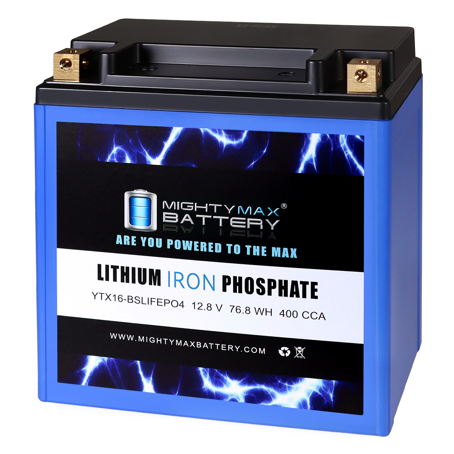 Mighty Max Battery YTX16-BS LIFEPO4 – 12 Volt 14 AH, 400 CCA, Lithium Iron Phosphate (LiFePO4) Battery Mighty Max Battery YTX16-BS LIFEPO4 - 12 Volt 14 AH, 400 CCA, Lithium Iron Phosphate (LiFePO4) Battery