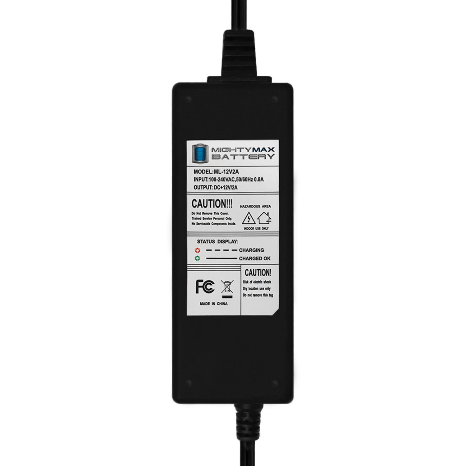 12V 2AMP CHARGER MAINTAINER for 12V 8AH Acme Security Systems RB12V6 12 Volt 2 Amp SLA Battery Charger and Maintainer