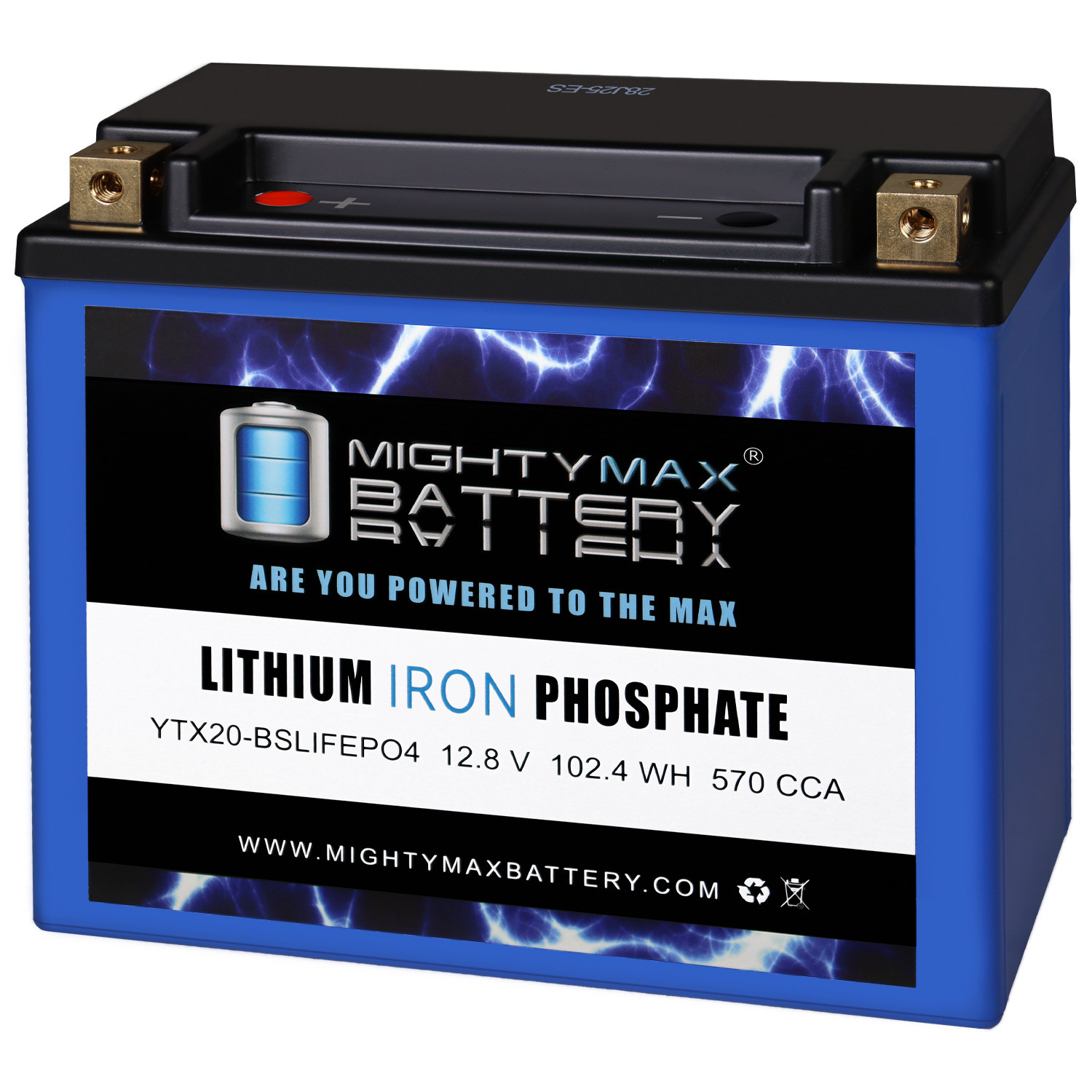 YTX20-BS Lithium Replacement Battery compatible with Arctic Cat Prowler, 2-Up (with electric start) 94 Mighty Max Battery YTX20-BS LIFEPO4 - 12 Volt 18 AH, 570 CCA, Lithium Iron Phosphate (LiFePO4) Battery