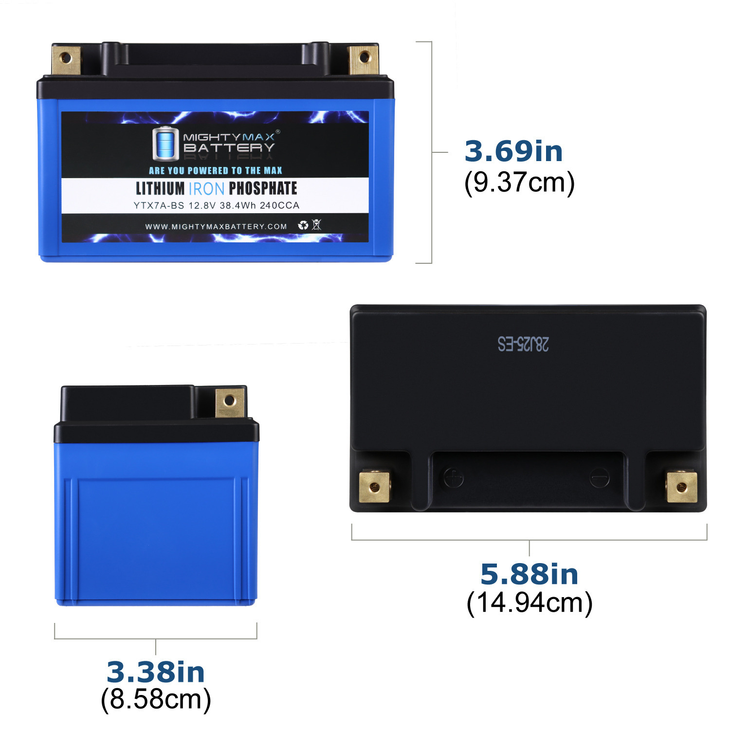 YTX7A-BS Lithium Replacement Battery for Kymco People 200 S 10-11 Mighty Max Battery YTX7A-BS LIFEPO4 - 12 Volt 6 AH, 260 CCA, Lithium Iron Phosphate (LiFePO4) Battery