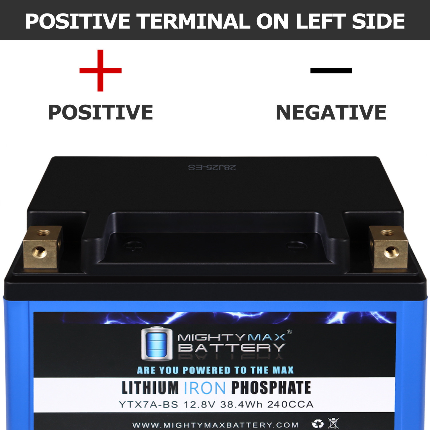 YTX7A-BS Lithium Replacement Battery for Kymco People 200 S 10-11 Mighty Max Battery YTX7A-BS LIFEPO4 - 12 Volt 6 AH, 260 CCA, Lithium Iron Phosphate (LiFePO4) Battery