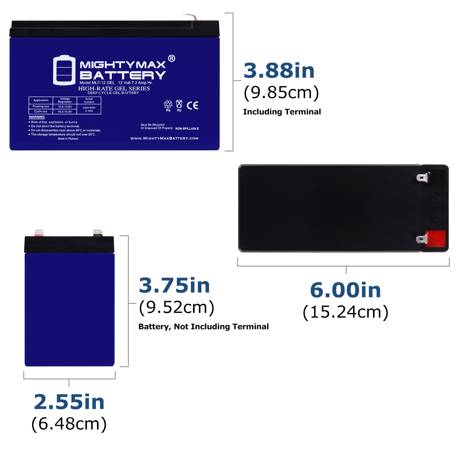 ML7-12 GEL – 12 Volt 7 AH, GEL Type, F1 Terminal, Rechargeable SLA AGM Battery ML7-12 GEL - 12 Volt 7 AH, GEL Type, F1 Terminal, Rechargeable SLA AGM Battery